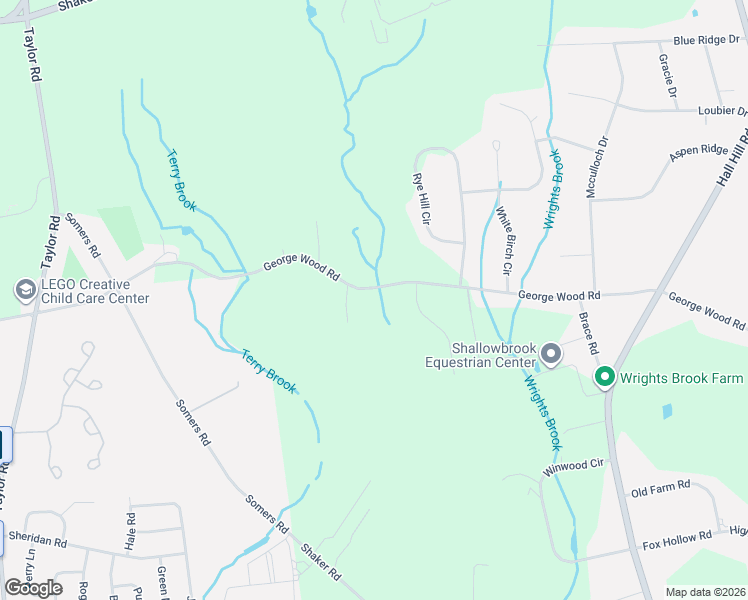 map of restaurants, bars, coffee shops, grocery stores, and more near 239 George Wood Road in Somers