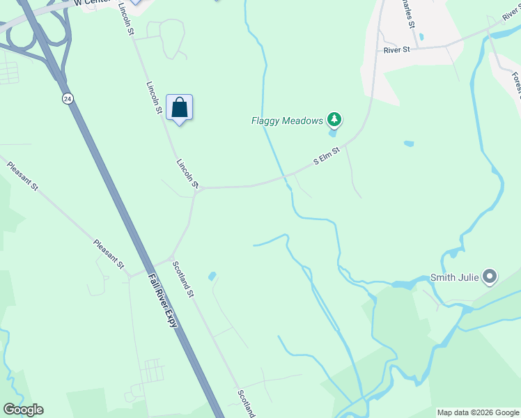 map of restaurants, bars, coffee shops, grocery stores, and more near 312 South Elm Street in West Bridgewater