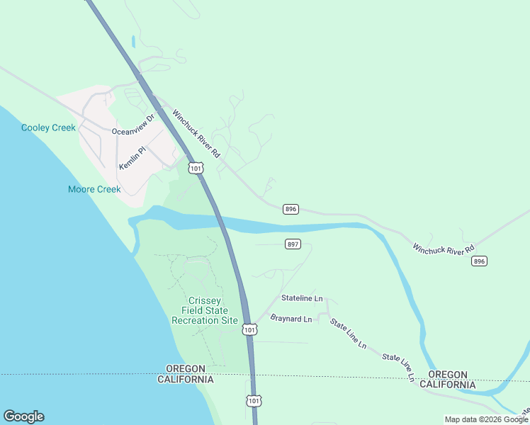 map of restaurants, bars, coffee shops, grocery stores, and more near 99268 Winchuck River Road in Brookings