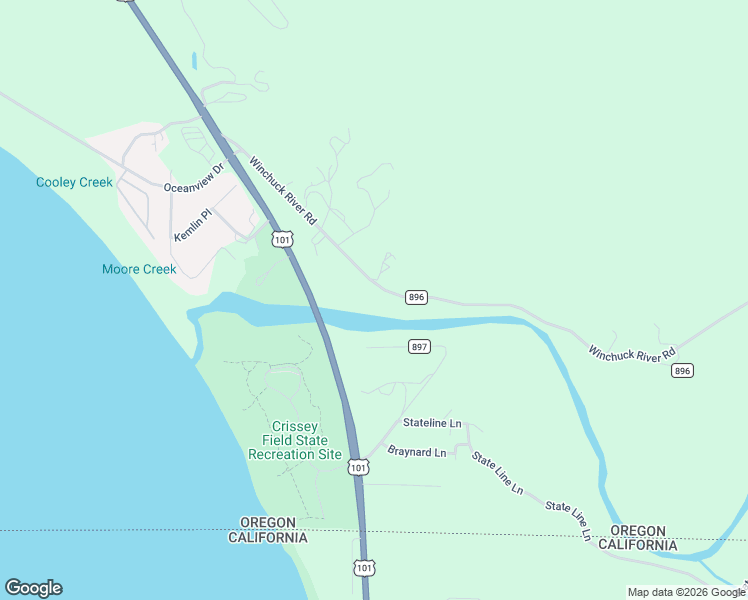 map of restaurants, bars, coffee shops, grocery stores, and more near 99268 Winchuck River Road in Brookings