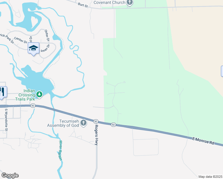 map of restaurants, bars, coffee shops, grocery stores, and more near 7852 Saint Andrews Drive in Tecumseh