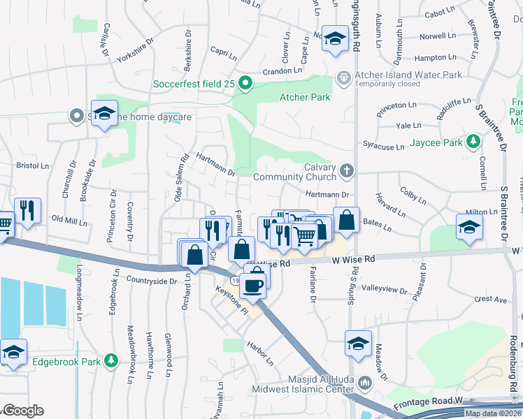 map of restaurants, bars, coffee shops, grocery stores, and more near 1812 Allcott Court in Schaumburg