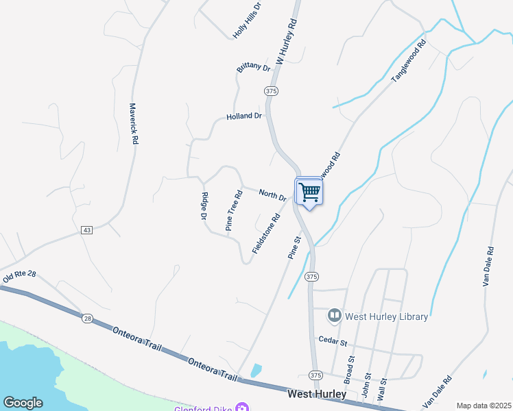 map of restaurants, bars, coffee shops, grocery stores, and more near 29 Ohayo Dr in West Hurley