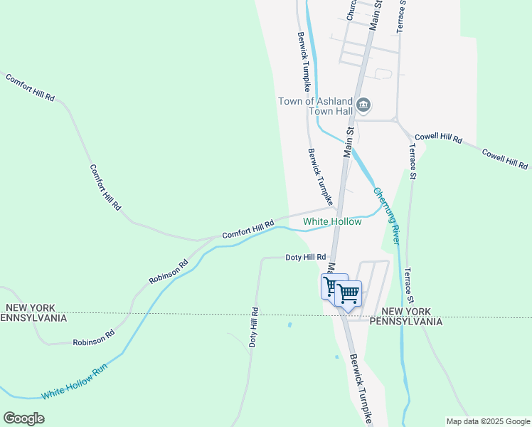map of restaurants, bars, coffee shops, grocery stores, and more near 3561 Comfort Hill Road in Wellsburg