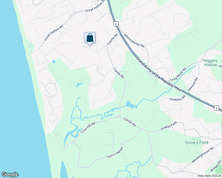 map of restaurants, bars, coffee shops, grocery stores, and more near 2 Jeans Way in Truro