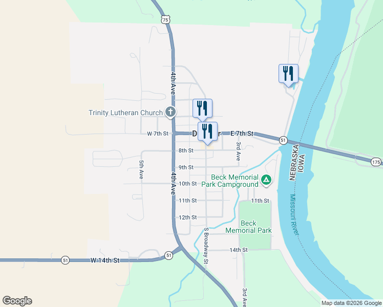 map of restaurants, bars, coffee shops, grocery stores, and more near 823 Broadway in Decatur
