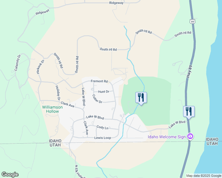 map of restaurants, bars, coffee shops, grocery stores, and more near 20 Hunt Drive in Fish Haven