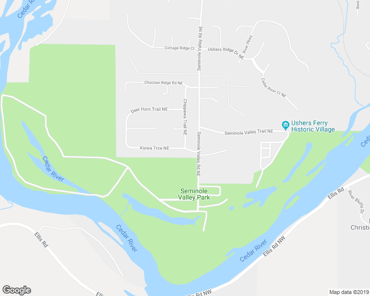 map of restaurants, bars, coffee shops, grocery stores, and more near 2701 Chippewa Trail Northeast in Cedar Rapids