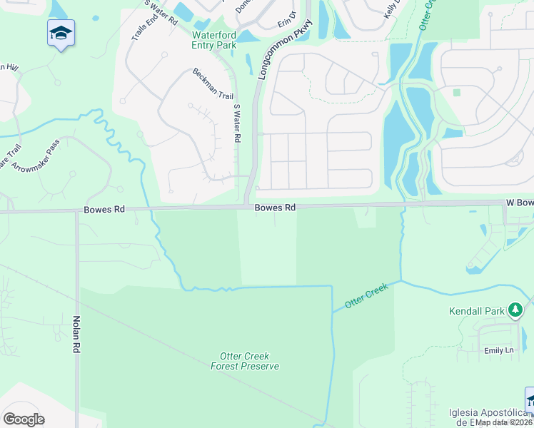 map of restaurants, bars, coffee shops, grocery stores, and more near 37W941 Bowes Road in Elgin