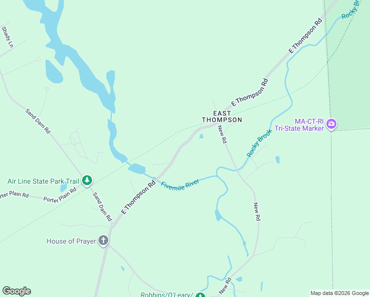 map of restaurants, bars, coffee shops, grocery stores, and more near 611 East Thompson Road in Thompson