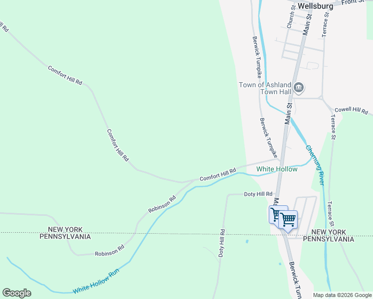 map of restaurants, bars, coffee shops, grocery stores, and more near 3509 Comfort Hill Road in Wellsburg