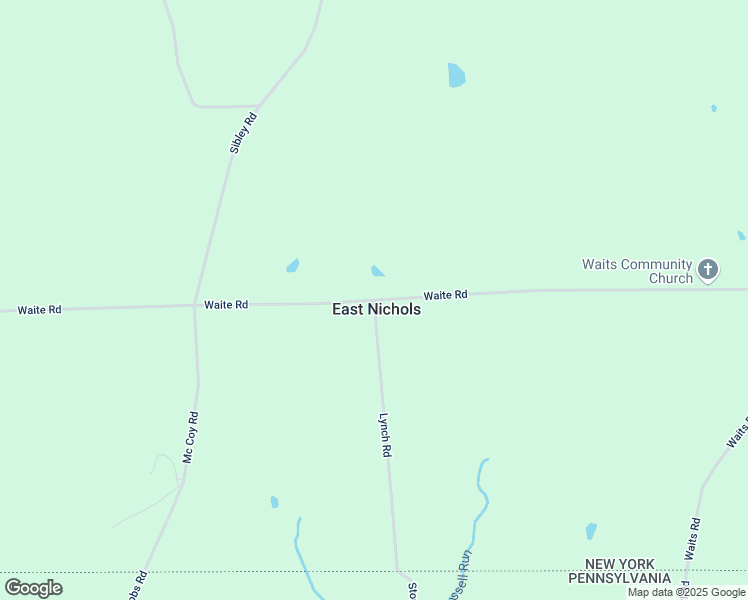 map of restaurants, bars, coffee shops, grocery stores, and more near Waite Road in Owego