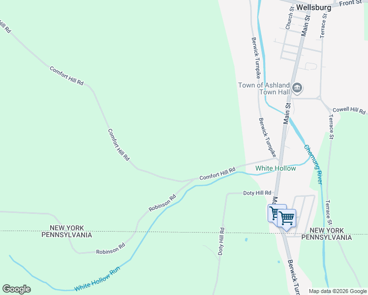 map of restaurants, bars, coffee shops, grocery stores, and more near 3509 Comfort Hill Road in Wellsburg