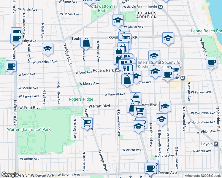 map of restaurants, bars, coffee shops, grocery stores, and more near in Chicago