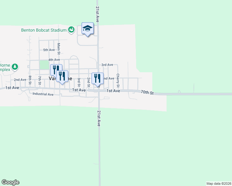 map of restaurants, bars, coffee shops, grocery stores, and more near 82 1st Avenue in Van Horne