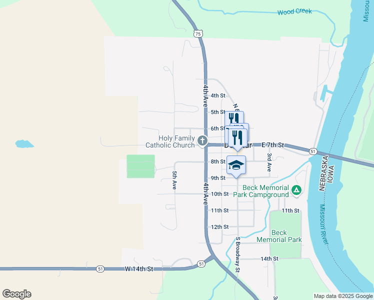 map of restaurants, bars, coffee shops, grocery stores, and more near 510 West 7th Street in Decatur