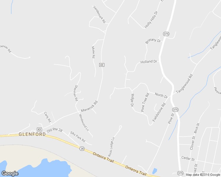 map of restaurants, bars, coffee shops, grocery stores, and more near 43 Flanders Lane in West Hurley
