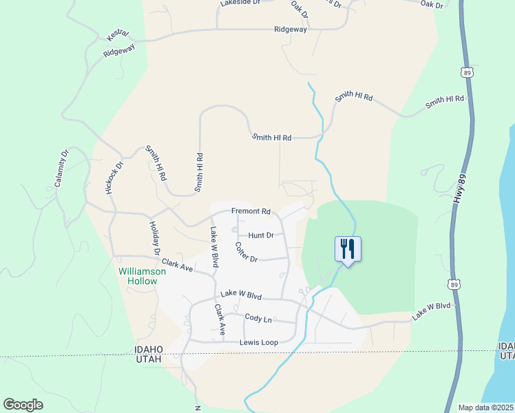 map of restaurants, bars, coffee shops, grocery stores, and more near 340 Fremont Road in Fish Haven