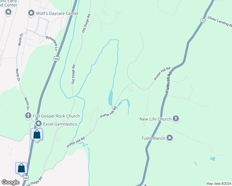 map of restaurants, bars, coffee shops, grocery stores, and more near 205 Potter Hill Road in Saugerties