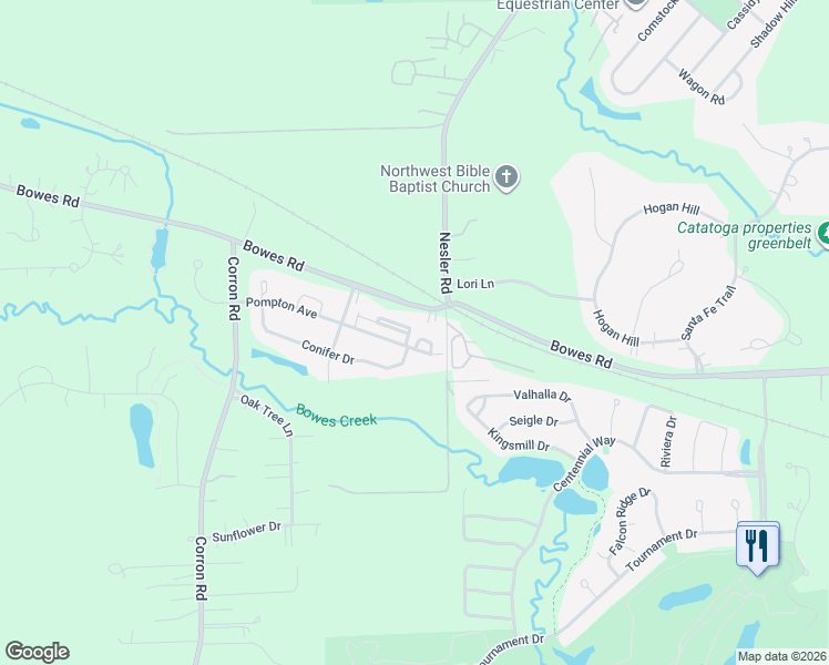 map of restaurants, bars, coffee shops, grocery stores, and more near 4008 Pompton Court in Elgin