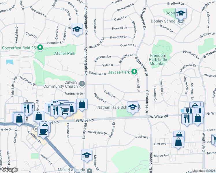 map of restaurants, bars, coffee shops, grocery stores, and more near 1423 Hartmann Drive in Schaumburg