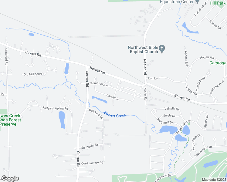 map of restaurants, bars, coffee shops, grocery stores, and more near 4087 Pompton Avenue in Elgin