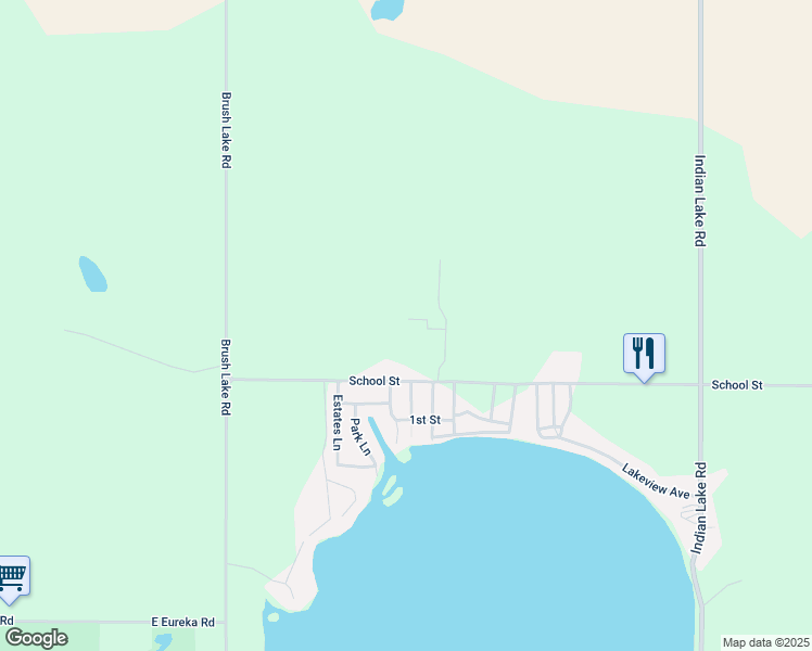 map of restaurants, bars, coffee shops, grocery stores, and more near 33567 Cottonwood Court in Eau Claire