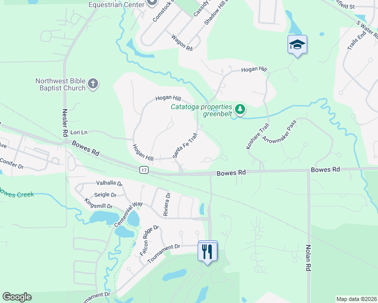 map of restaurants, bars, coffee shops, grocery stores, and more near 9N619 Santa Fe Trail in Elgin