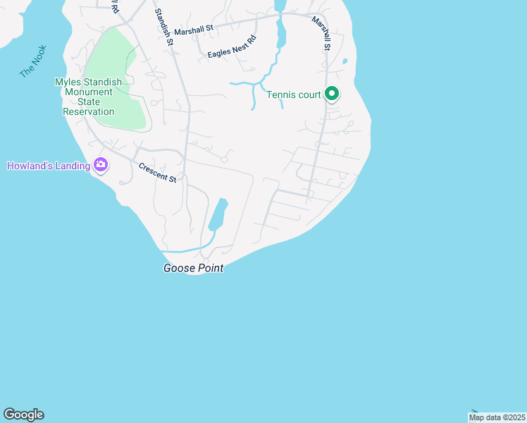 map of restaurants, bars, coffee shops, grocery stores, and more near 30 Spring Street in Duxbury