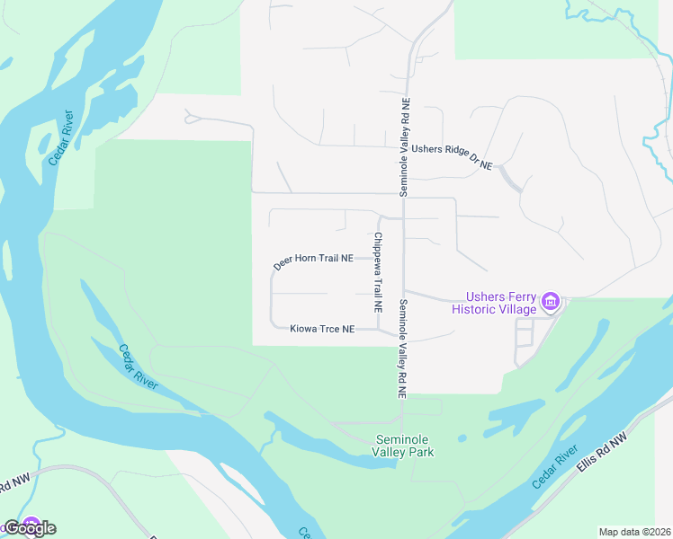 map of restaurants, bars, coffee shops, grocery stores, and more near 6800 Deer Horn Trail Northeast in Cedar Rapids