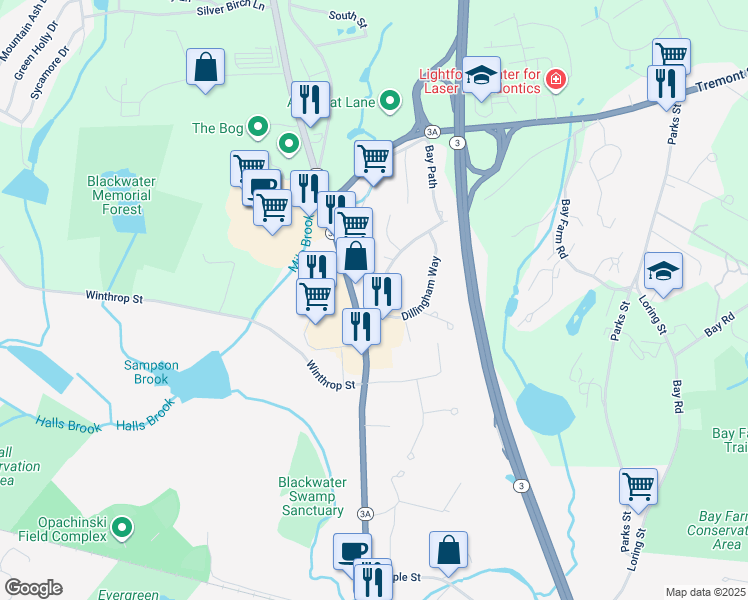 map of restaurants, bars, coffee shops, grocery stores, and more near 14 Tremont Street in Kingston