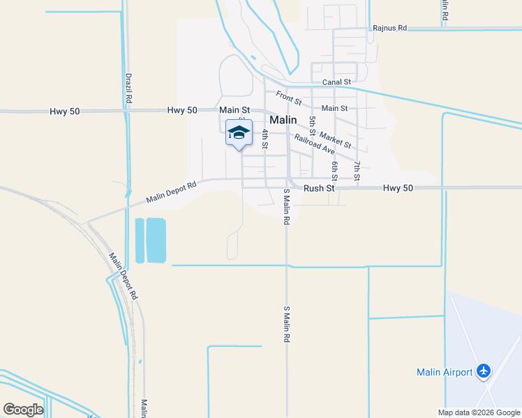 map of restaurants, bars, coffee shops, grocery stores, and more near 2222 Rosicky Avenue in Malin