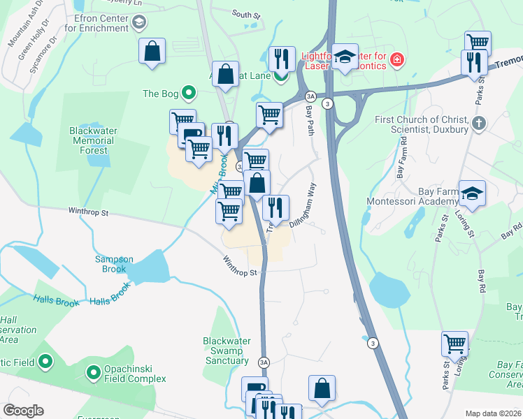 map of restaurants, bars, coffee shops, grocery stores, and more near 175 Summer Street in Kingston