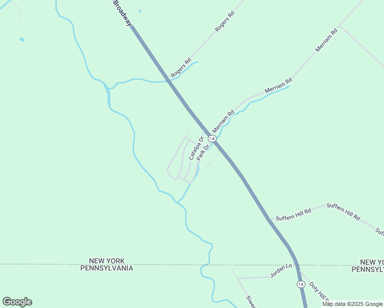 map of restaurants, bars, coffee shops, grocery stores, and more near Catalpa Drive in Chemung County