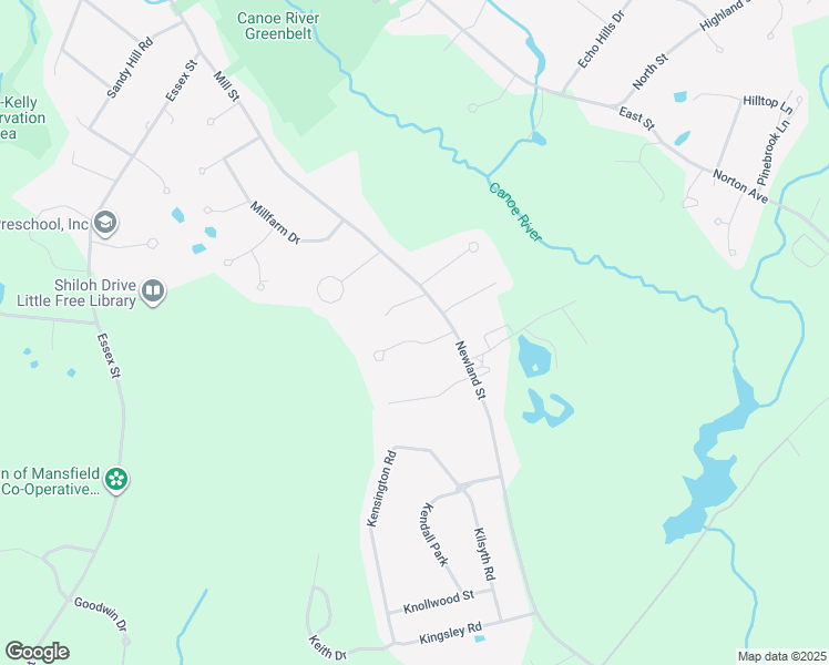 map of restaurants, bars, coffee shops, grocery stores, and more near 5 Cedar Ridge Lane in Mansfield