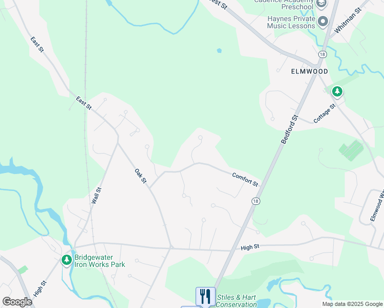 map of restaurants, bars, coffee shops, grocery stores, and more near 8 Enwright Way in Bridgewater