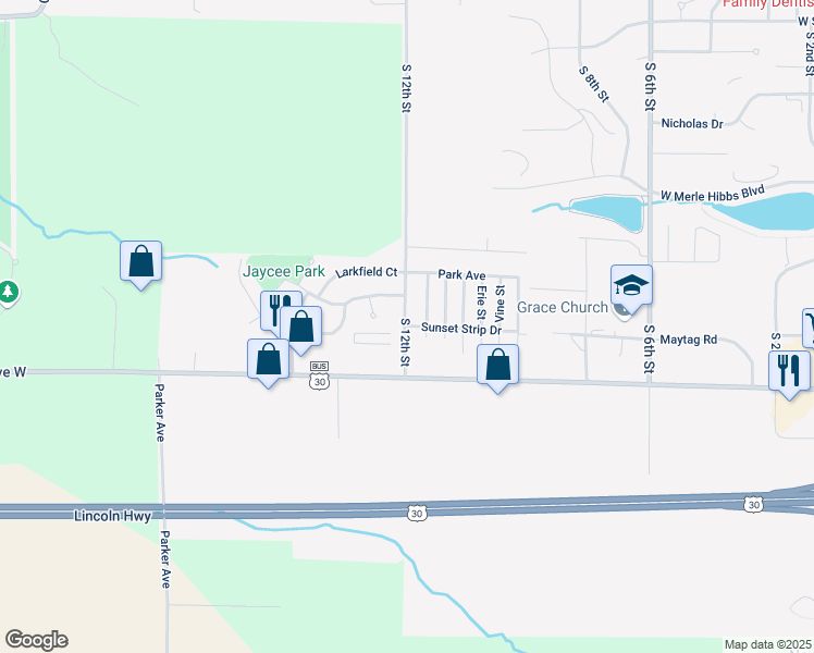 map of restaurants, bars, coffee shops, grocery stores, and more near 3202 South 12th Street in Marshalltown