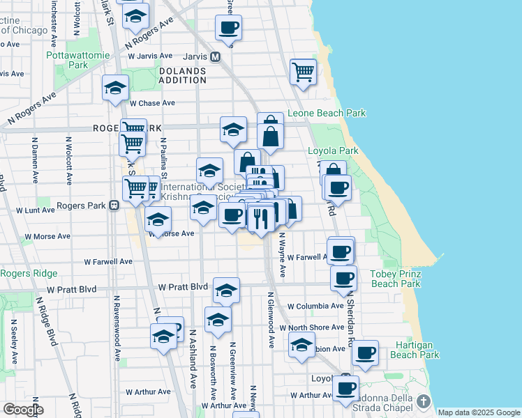 map of restaurants, bars, coffee shops, grocery stores, and more near in Chicago