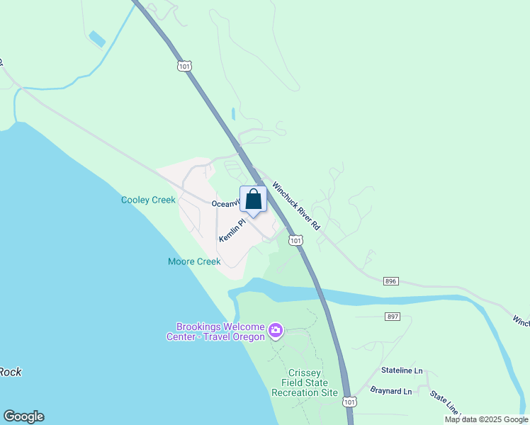 map of restaurants, bars, coffee shops, grocery stores, and more near 99130 Kemlin Place in Brookings