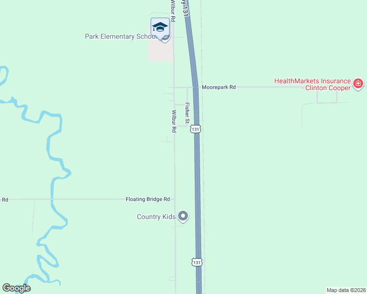 map of restaurants, bars, coffee shops, grocery stores, and more near 54269 Wilbur Road in Three Rivers