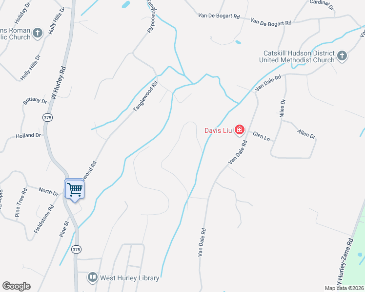 map of restaurants, bars, coffee shops, grocery stores, and more near 64 Ryan Drive in West Hurley