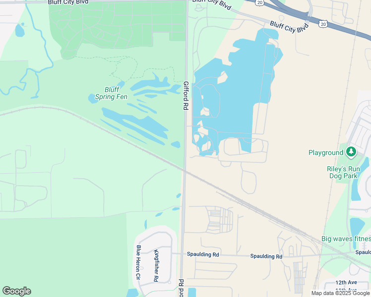 map of restaurants, bars, coffee shops, grocery stores, and more near 1225 Gifford Road in Elgin