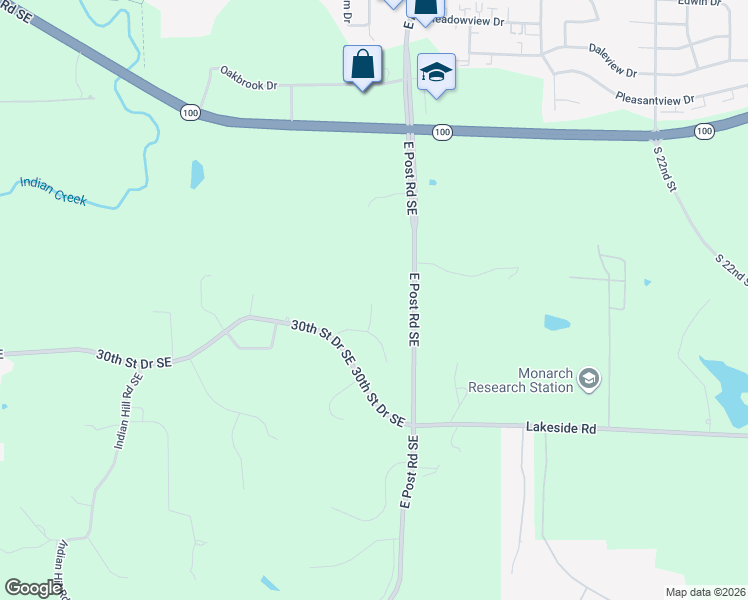 map of restaurants, bars, coffee shops, grocery stores, and more near 3020 Diamond Lane in Cedar Rapids