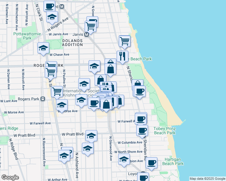 map of restaurants, bars, coffee shops, grocery stores, and more near in Chicago