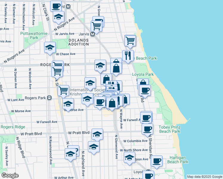 map of restaurants, bars, coffee shops, grocery stores, and more near in Chicago