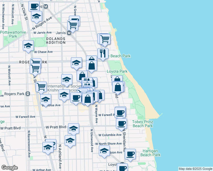 map of restaurants, bars, coffee shops, grocery stores, and more near in Chicago