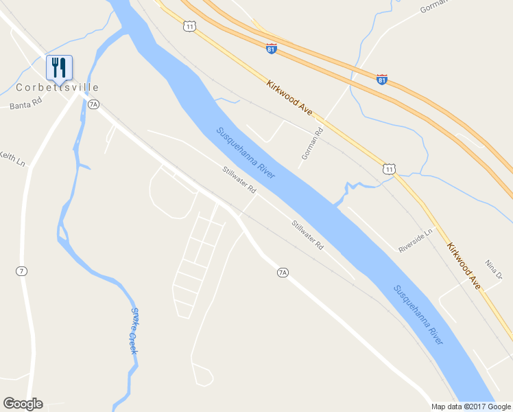 map of restaurants, bars, coffee shops, grocery stores, and more near 95 Stillwater Road in Conklin