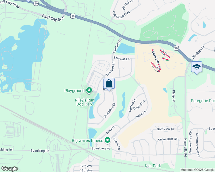 map of restaurants, bars, coffee shops, grocery stores, and more near 688 Biltmore Drive in Bartlett