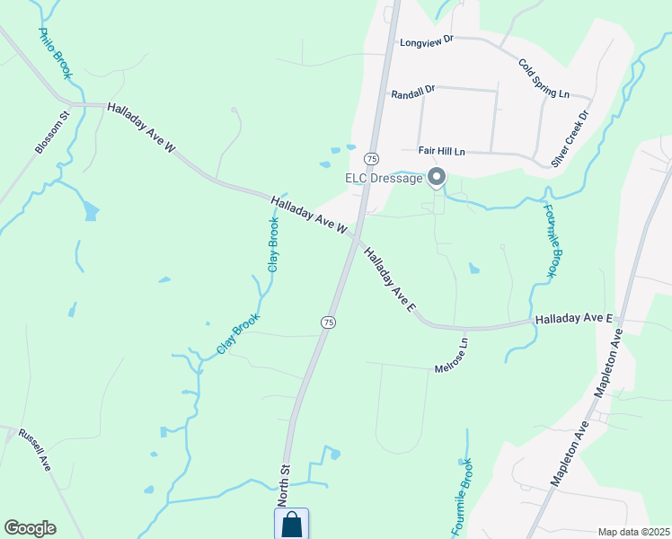 map of restaurants, bars, coffee shops, grocery stores, and more near 1109 North Street in Suffield