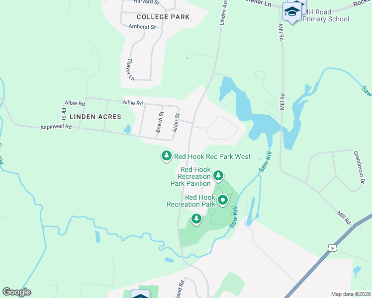 map of restaurants, bars, coffee shops, grocery stores, and more near 178 County Highway 79 in Red Hook